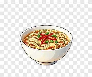 Bowl Of Noodle With Chili And Green Onion PNG
