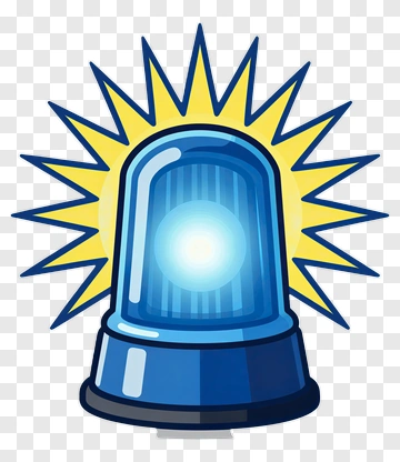 Police Light With Sunburst PNG