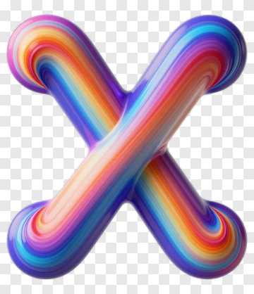 Rainbow Gradient X Shape PNG