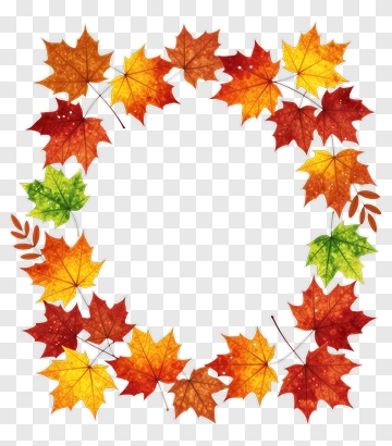 Autumn Leaves Wreath PNG