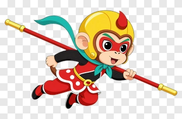 Cartoon Monkey Warrior Running PNG