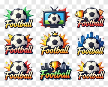 Football Icons With Dynamic Designs PNG