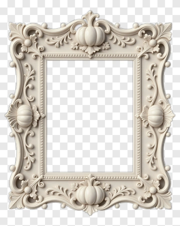 Ornate White Frame PNG