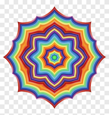 Rainbow Mandala Pattern PNG