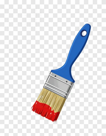 Paintbrush With Red And Blue Colors PNG