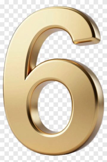 Golden Number Six PNG