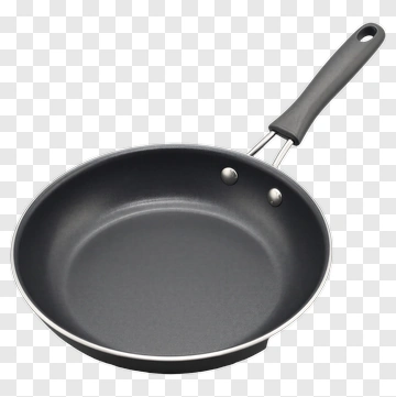 Black Nonstick Pan With Silver Rim PNG