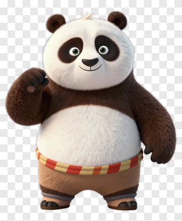 Panda Waving Cheerfully PNG