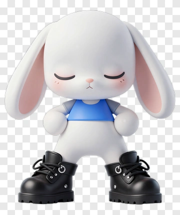 Cute White Rabbit Character PNG