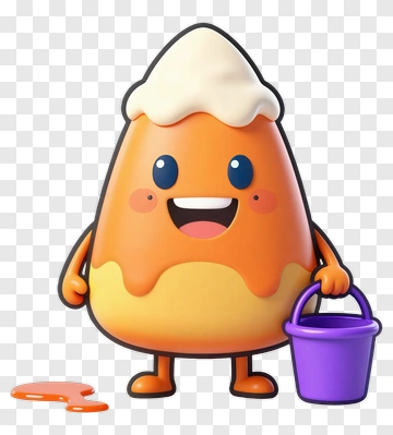 Candy Corn Holding A Bucket PNG