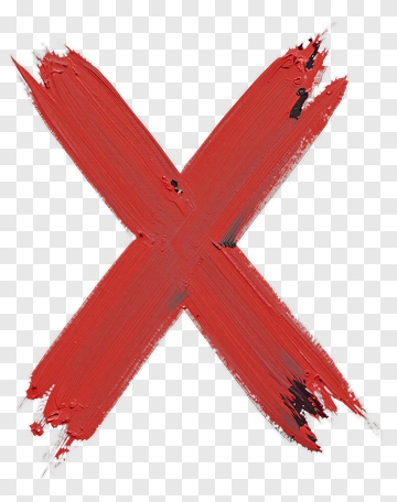 Red X Paint Stroke PNG