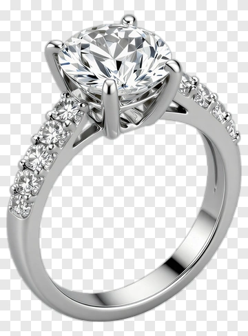 Diamond Ring With Prong Setting PNG