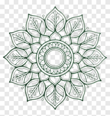 Green Leaf Mandala Design PNG