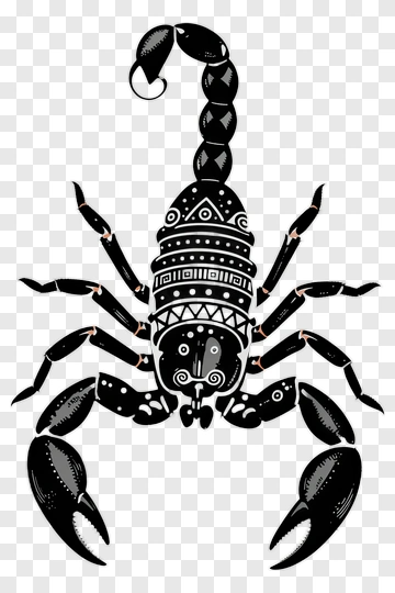 Black Scorpion With Tribal Patterns PNG