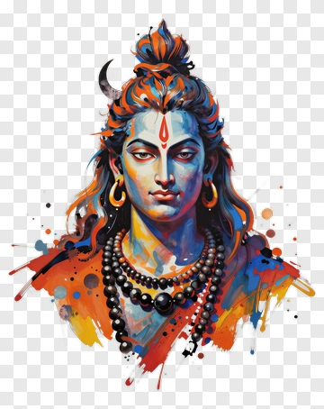 Shiva With Vibrant Paint Splashes PNG