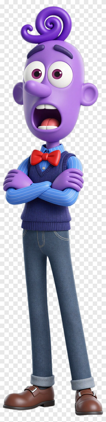 Purple Character With Bow Tie PNG