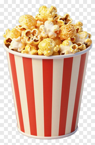 Popcorn In A Red And White Striped Cup PNG