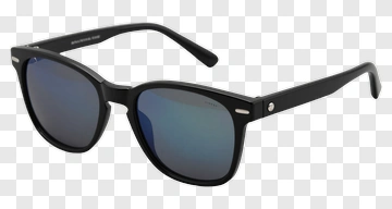 Black Sunglasses With Blue Mirrored Lenses PNG