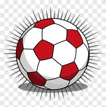 Red And White Soccer Ball PNG