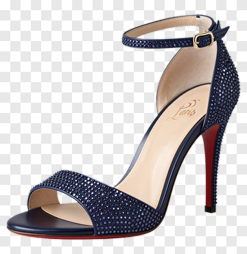 Blue Studded High Heel Sandal PNG