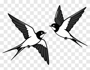 Two Swallows In Flight PNG