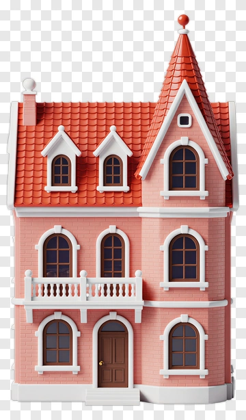 Vintage Pink Dollhouse PNG