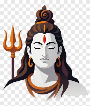 Shiva With Trident And Moon PNG