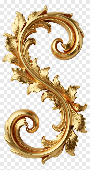 Gilded Ornament Letter S PNG