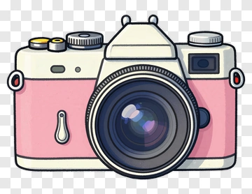 Pink Camera Illustration PNG
