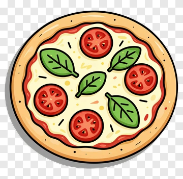 Pizza With Tomato And Basil PNG