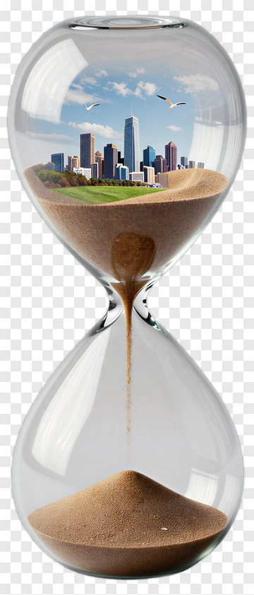 Hourglass With Cityscape PNG