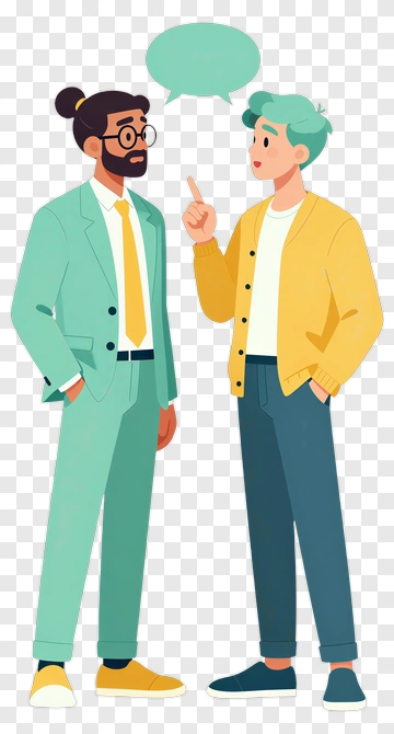 Two Men Having A Conversation PNG