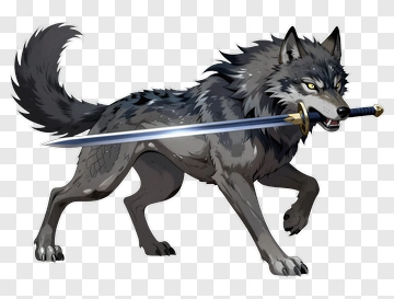 Wolf With Sword PNG