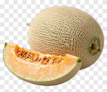 Fresh Cantaloupe Melon Sliced Open PNG