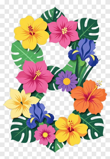 Tropical Flower Number Eight PNG