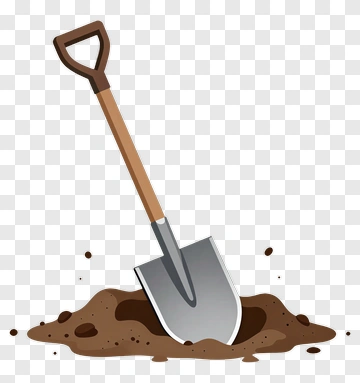 Shovel Digging Into Dirt PNG