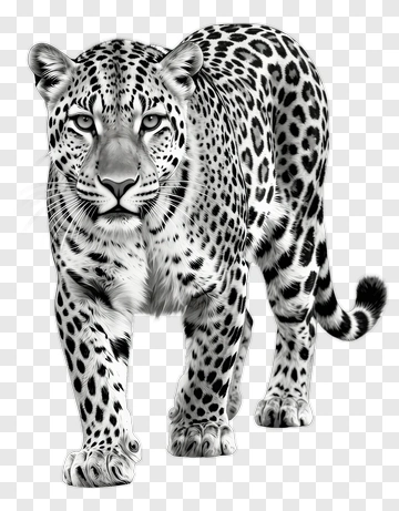 Leopard In Monochrome PNG