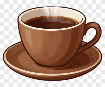 Steaming Coffee Cup On Saucer PNG