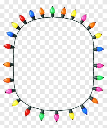 Festive String Lights Border PNG