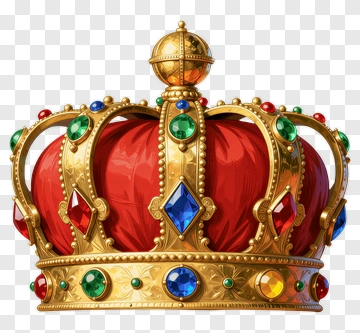 Golden Crown With Gemstones And Velvet PNG