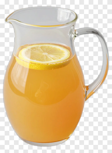 Glass Pitcher With Lemonade And Lemon Slice PNG