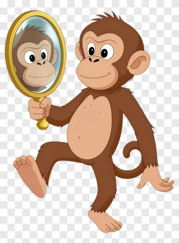 Monkey Holding Mirror PNG