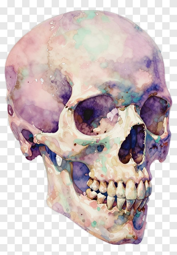 Watercolor Skull PNG