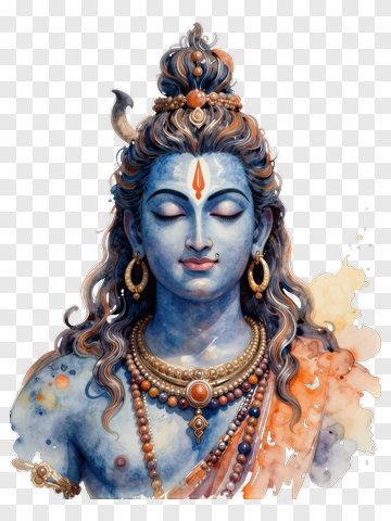 Blue-skinned Shiva With Ornate Jewelry PNG