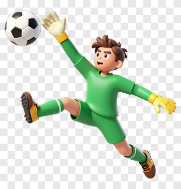 Cartoon Soccer Goalkeeper Jumping PNG