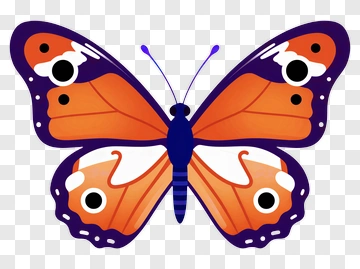 Orange And Purple Butterfly PNG
