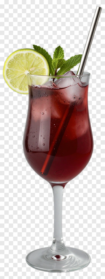 Refreshing Red Cocktail With Lime And Mint PNG