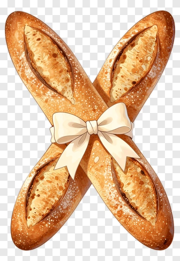 Crossed Baguettes With Bow PNG