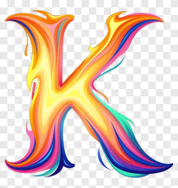 Vibrant Letter K PNG