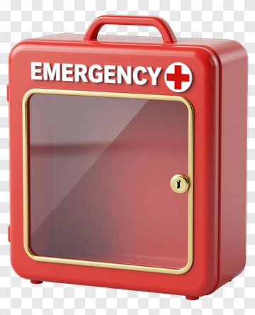 Red Emergency First Aid Kit PNG